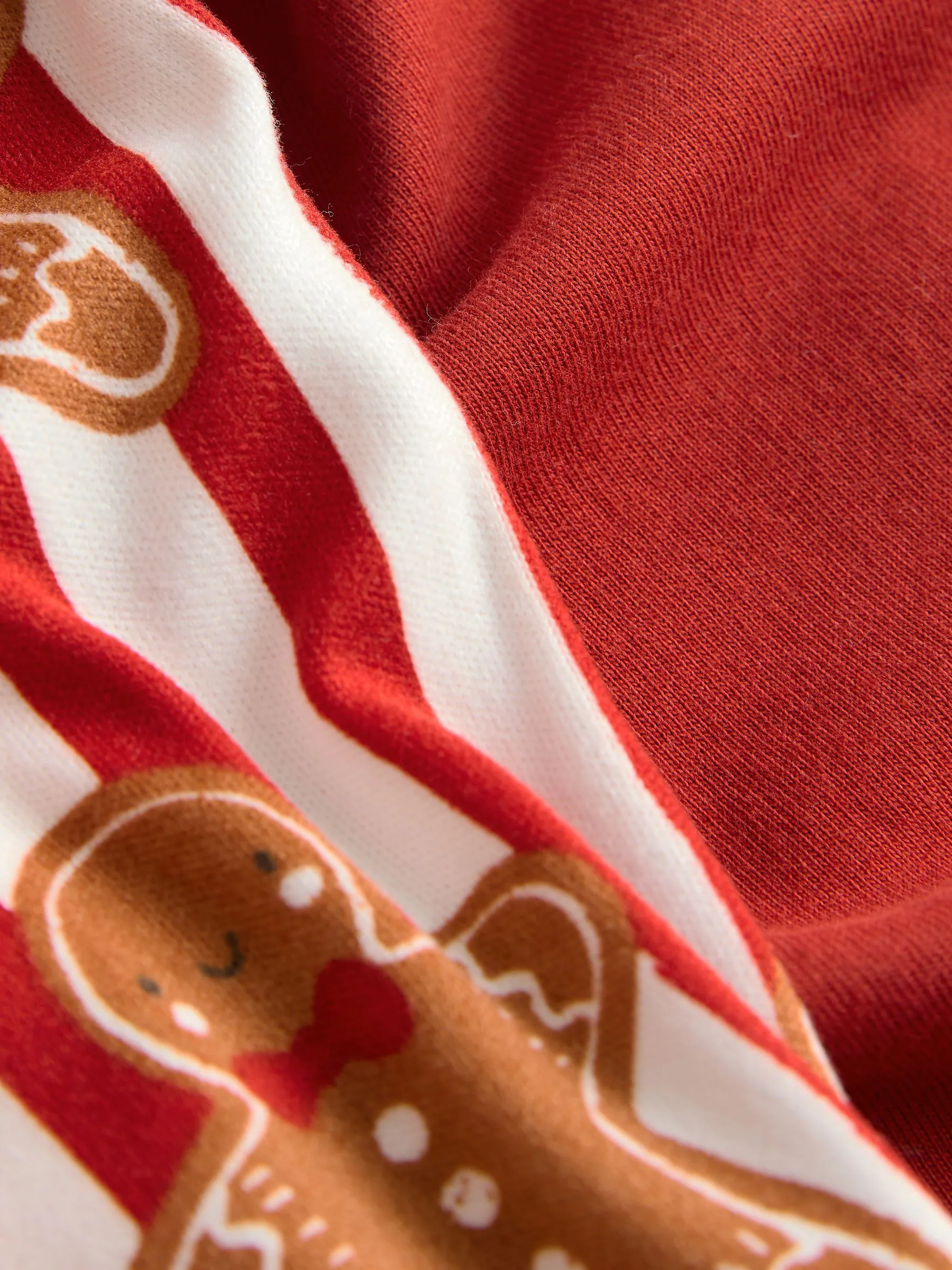 Rood met peperkoekprint - Bijpassende familie Kerstmis Pyjama's met Lange mouwen