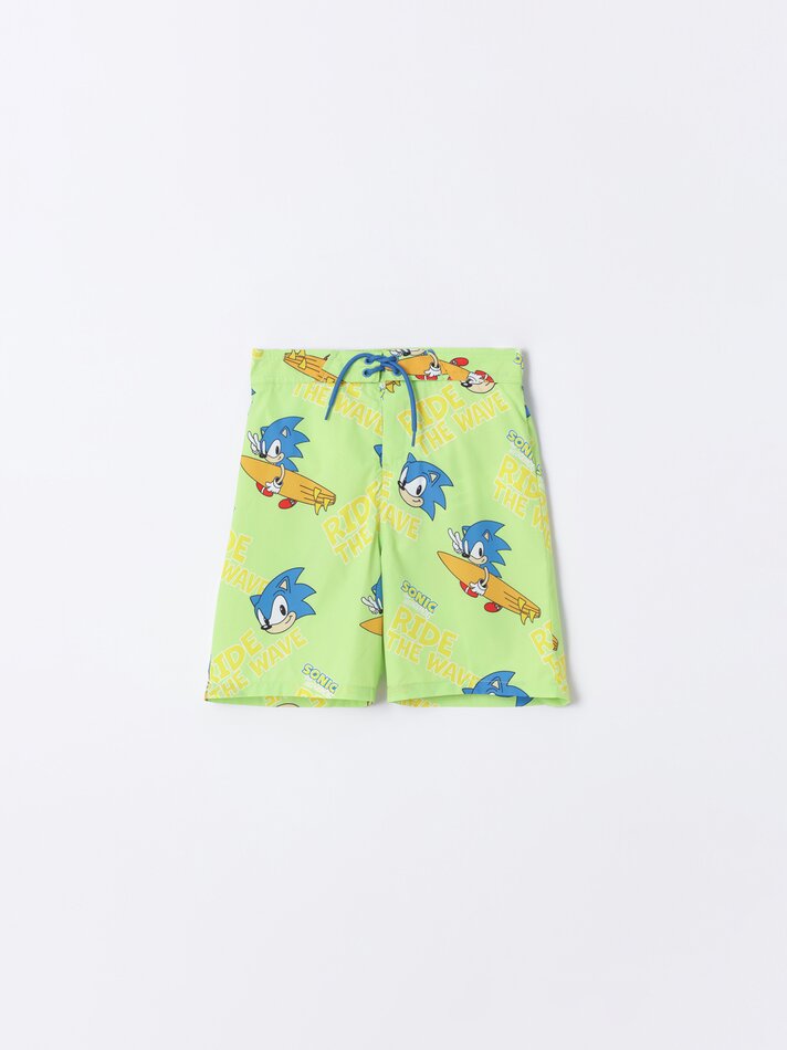 Maiô de surfista do Sonic - Verde