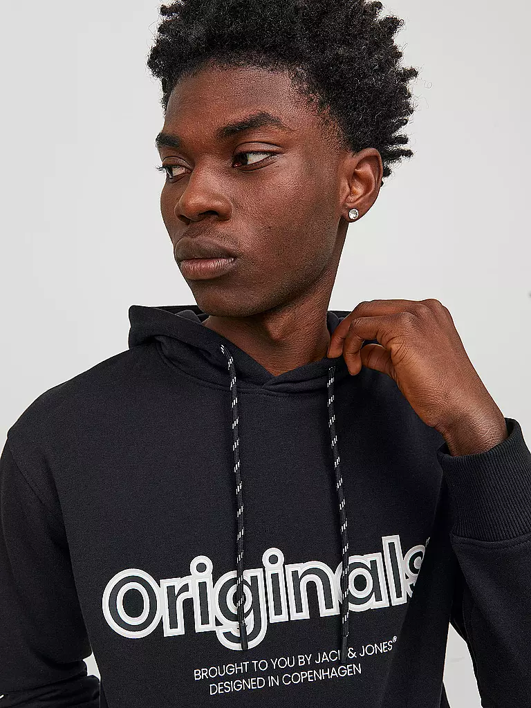 JACK & JONES Kapuzensweater - Hoodie JORLAKEWOOD schwarz