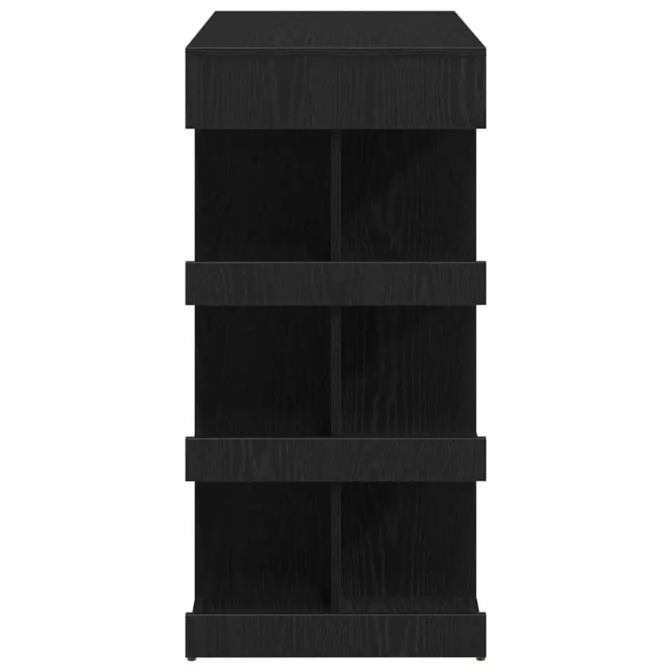vidaXL - Bartafel met schappen - Zwart eiken - Bewerkt hout - 100x48 cm