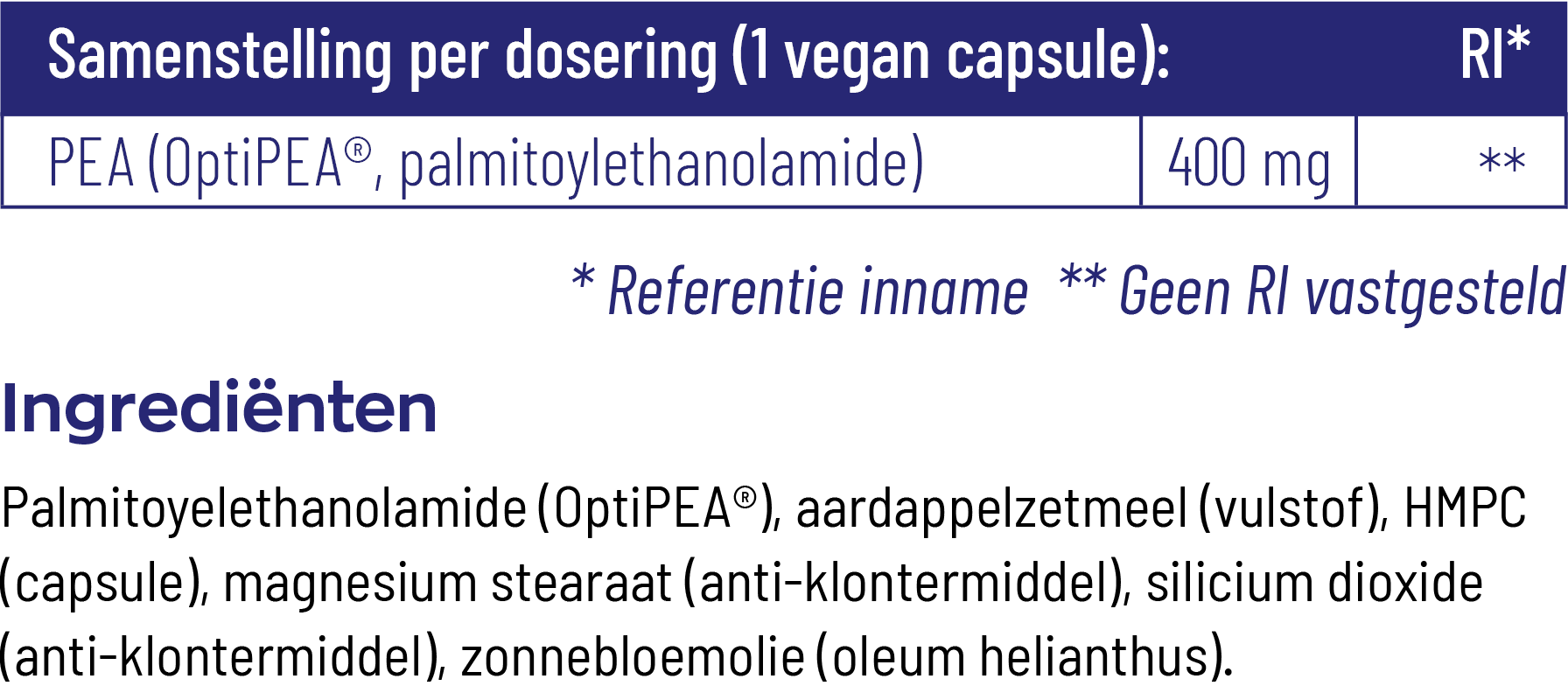 Vitakruid Pea Puur 400 Optipea® Palmitoylethanolamide (60 vega capsules)