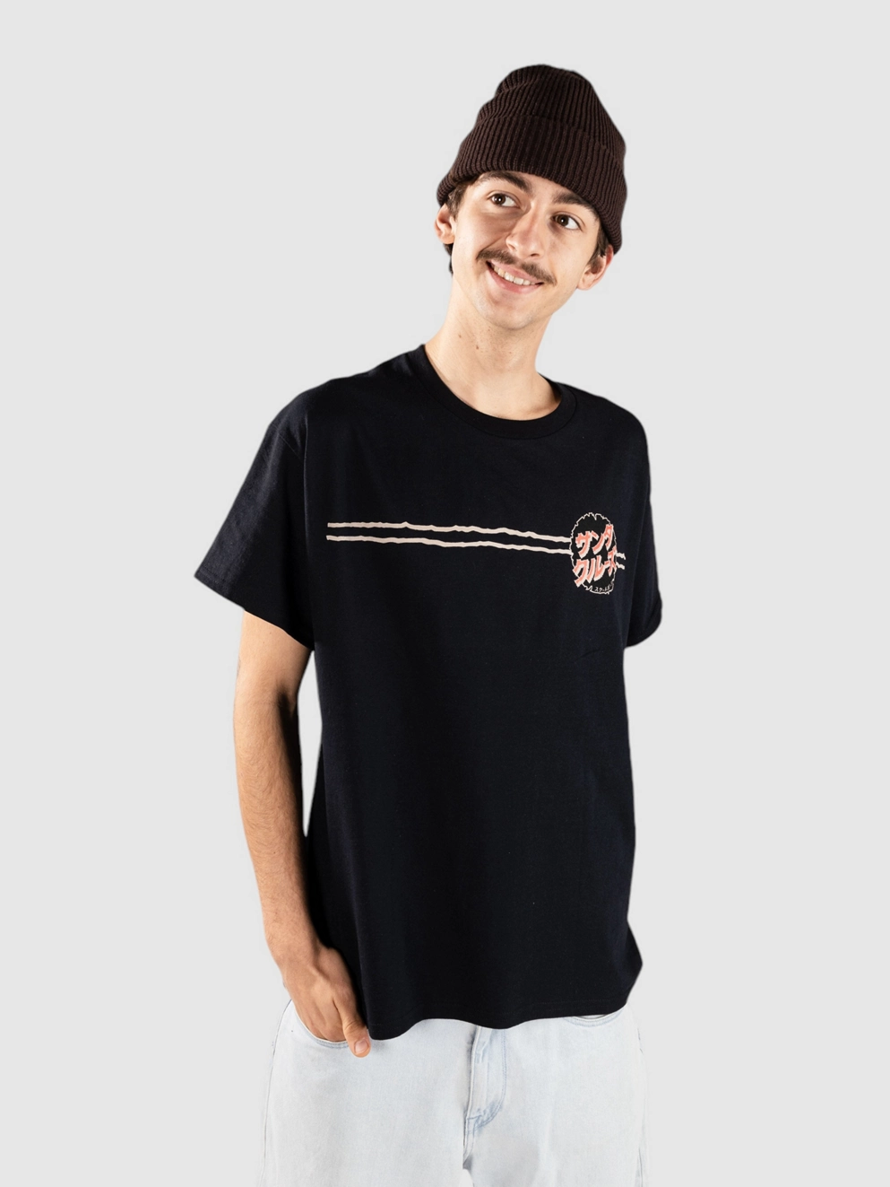 Santa Cruz X Godzilla Destroyer Stripes T-Shirt black