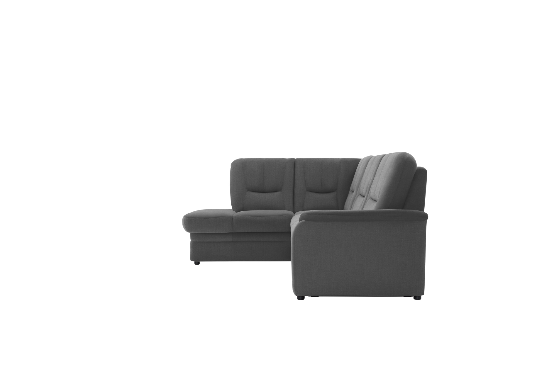 polsterpower Ecksofa - Miro grau - Basismodell - Ottomane links