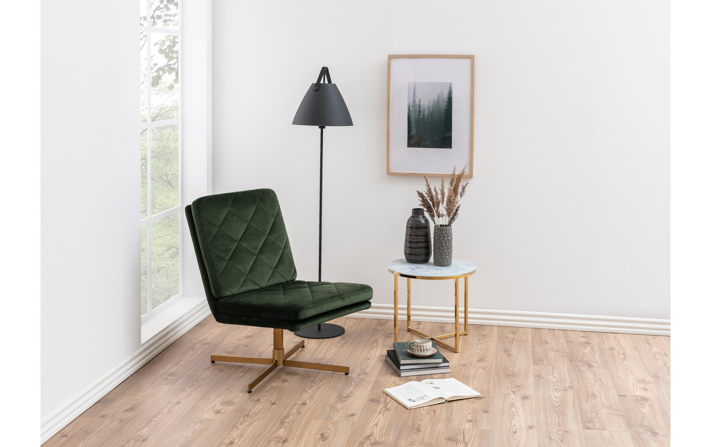 AC Design Beistelltisch »Alisma Ø 50 x 42 cm Gold/Weiss«