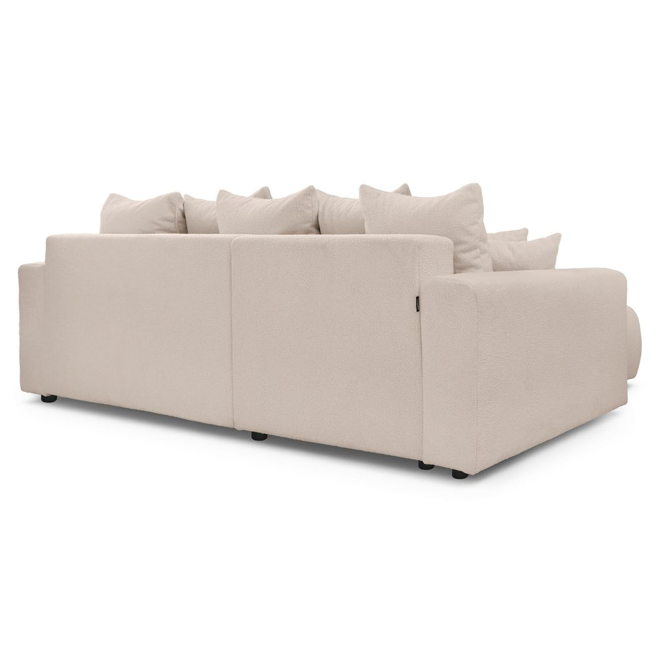 Bobochic Canapé d'angle convertible reversible bouclette Envy beige - 282x153x95 cm