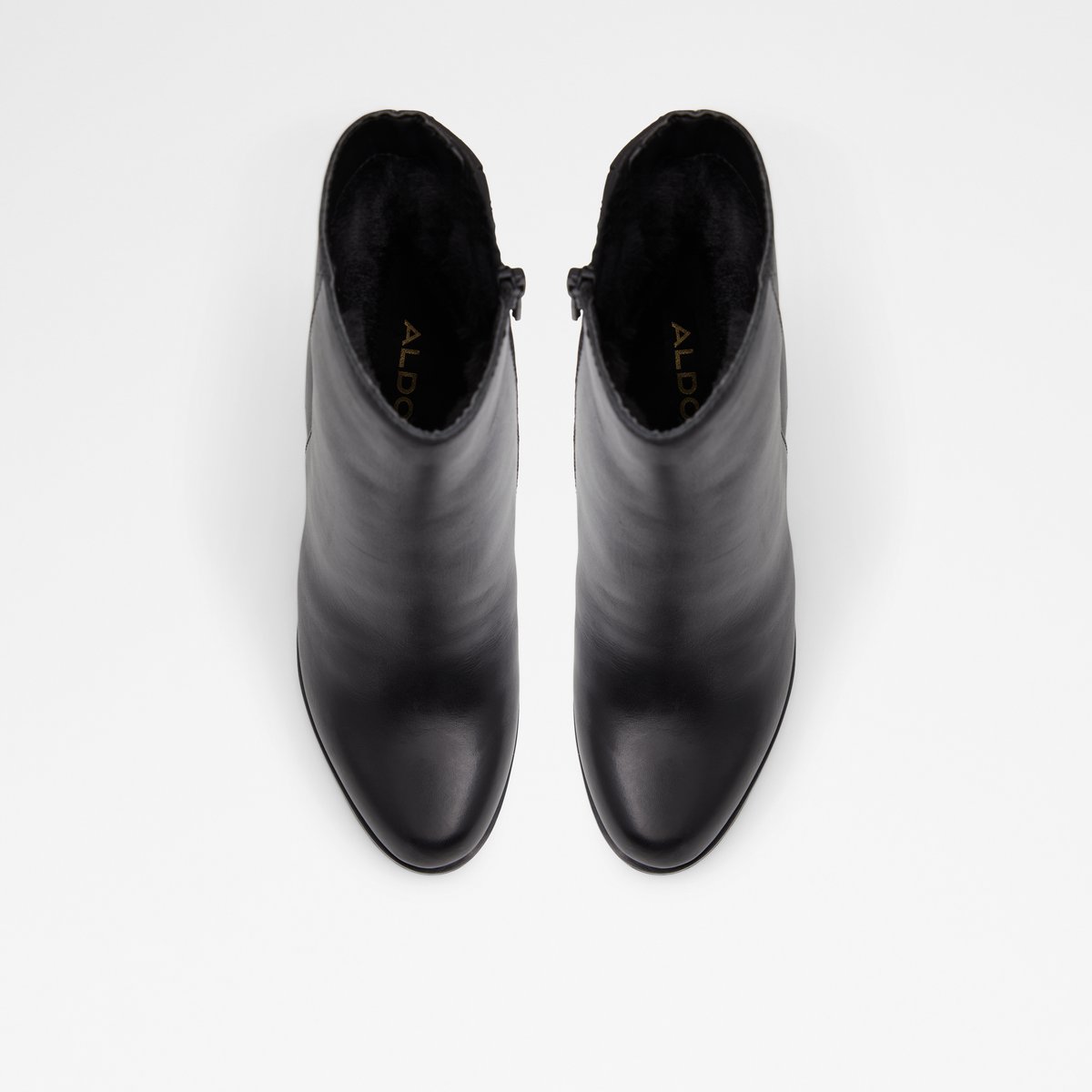Doria Black Leather Smooth Women Ankle boots