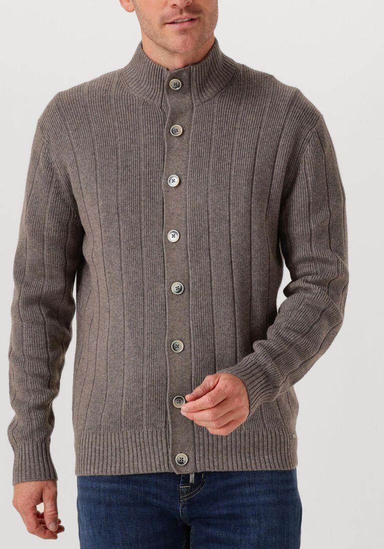 taupe gentiluomo vest cardigan 8 buttons