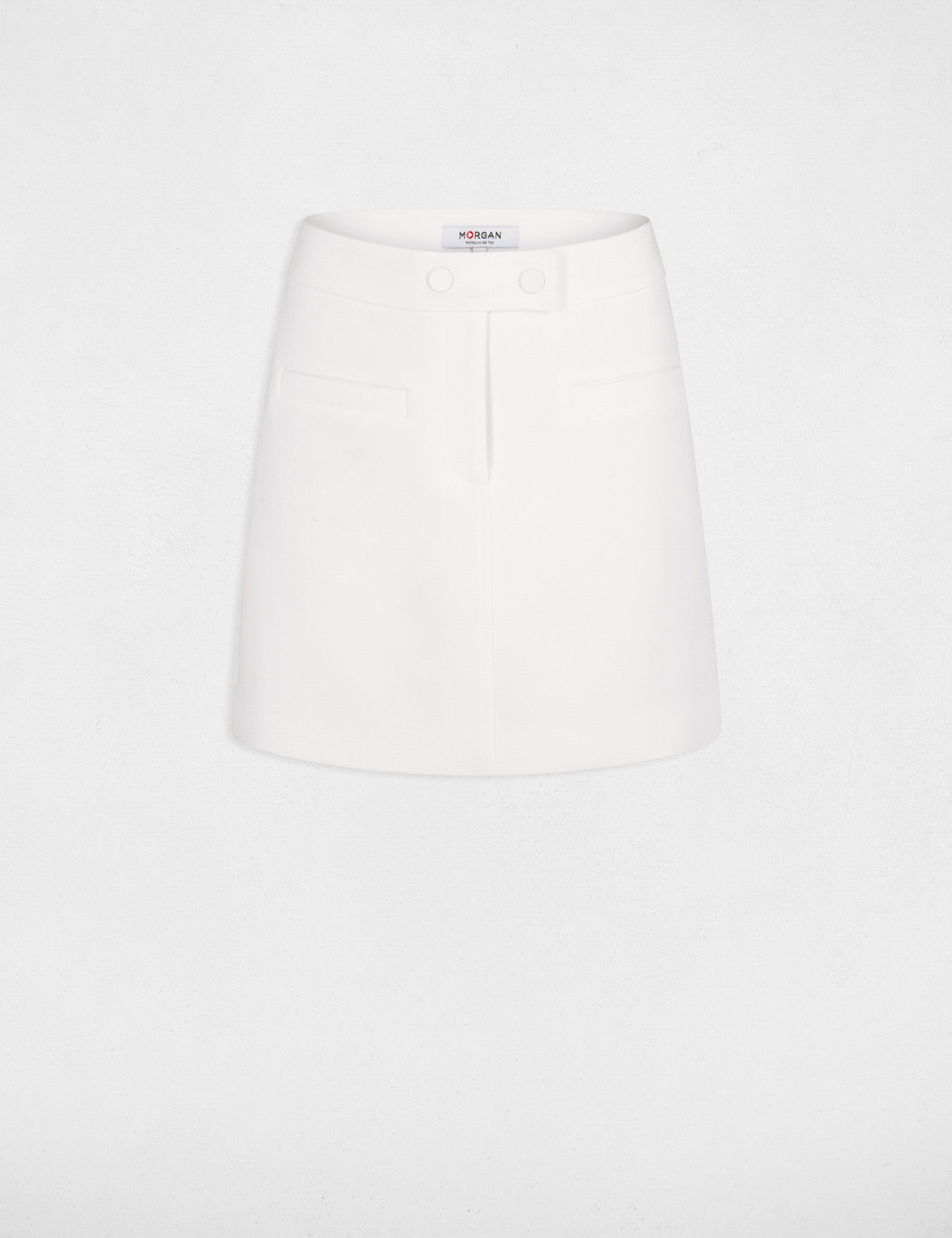 Jupe trapèze taille haute ecru femme - ecru
