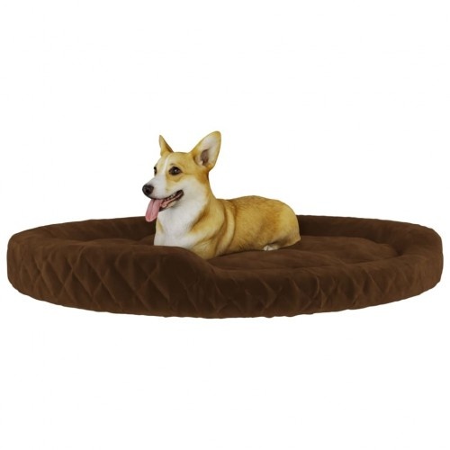 Cama redonda acolchoada marrom para cães Vidaxl