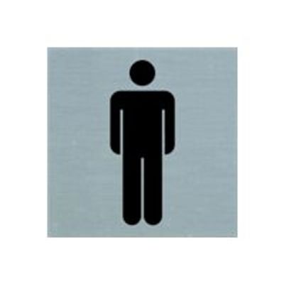 Pickup - Plaque de signalisation - 80 x 80 mm - autocollant - toilettes pour hommes