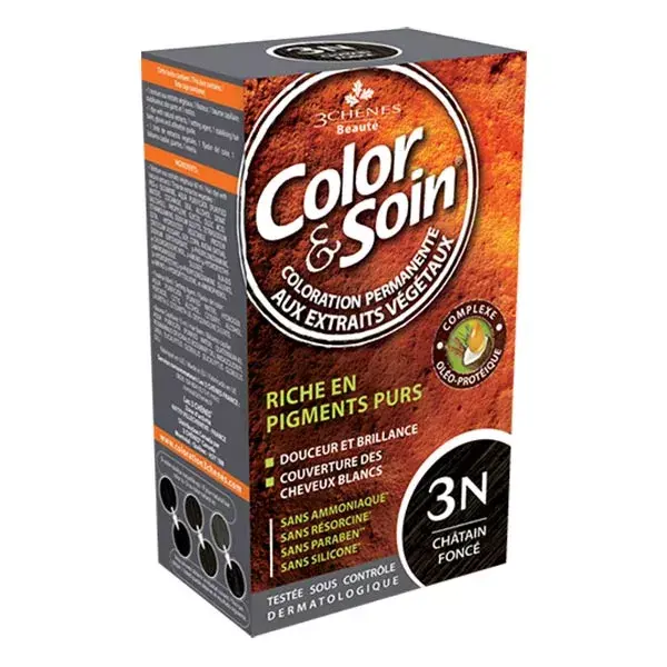 Les 3 Chênes Color & Soin Coloração Permanente para Cabelo nº 3N Castanho Escuro