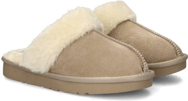Nelson Home suède pantoffels beige