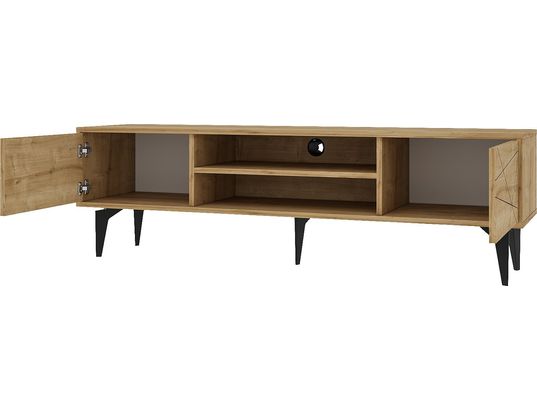 CONCEPT1 - Meuble TV Brendon chene saphir 160 x 29,6 x h48,2 cm