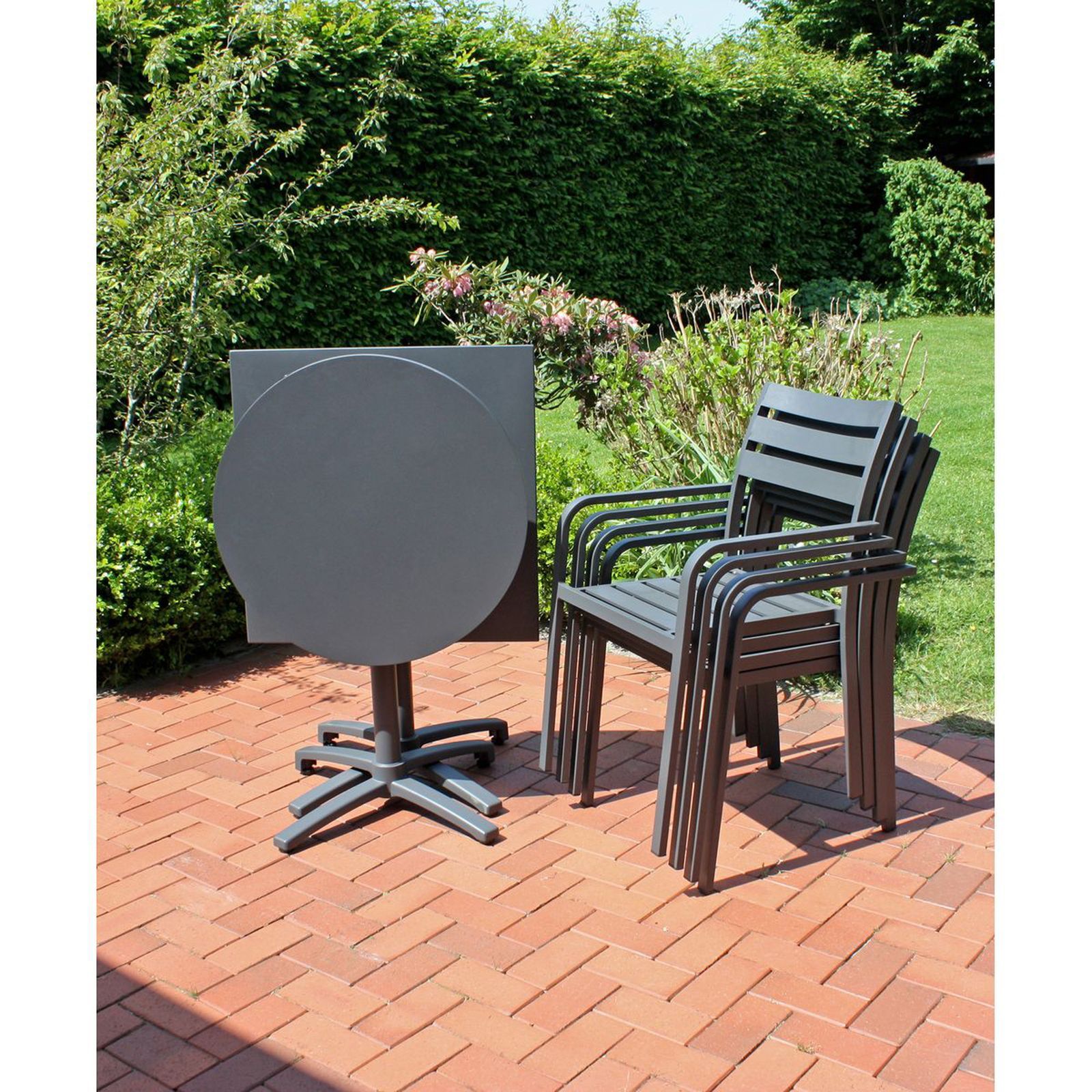 Klapptisch TREVISO - anthrazit - 70x70 cm