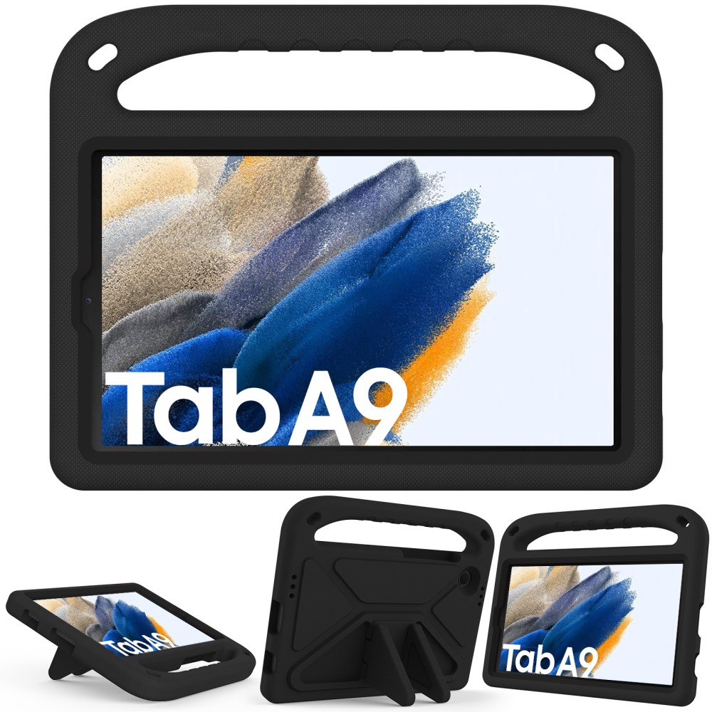 Samsung Galaxy Tab A11 / A9 Stossfeste Kinder Schaumstoff Hülle mit Griff   Kickstand - Schwarz