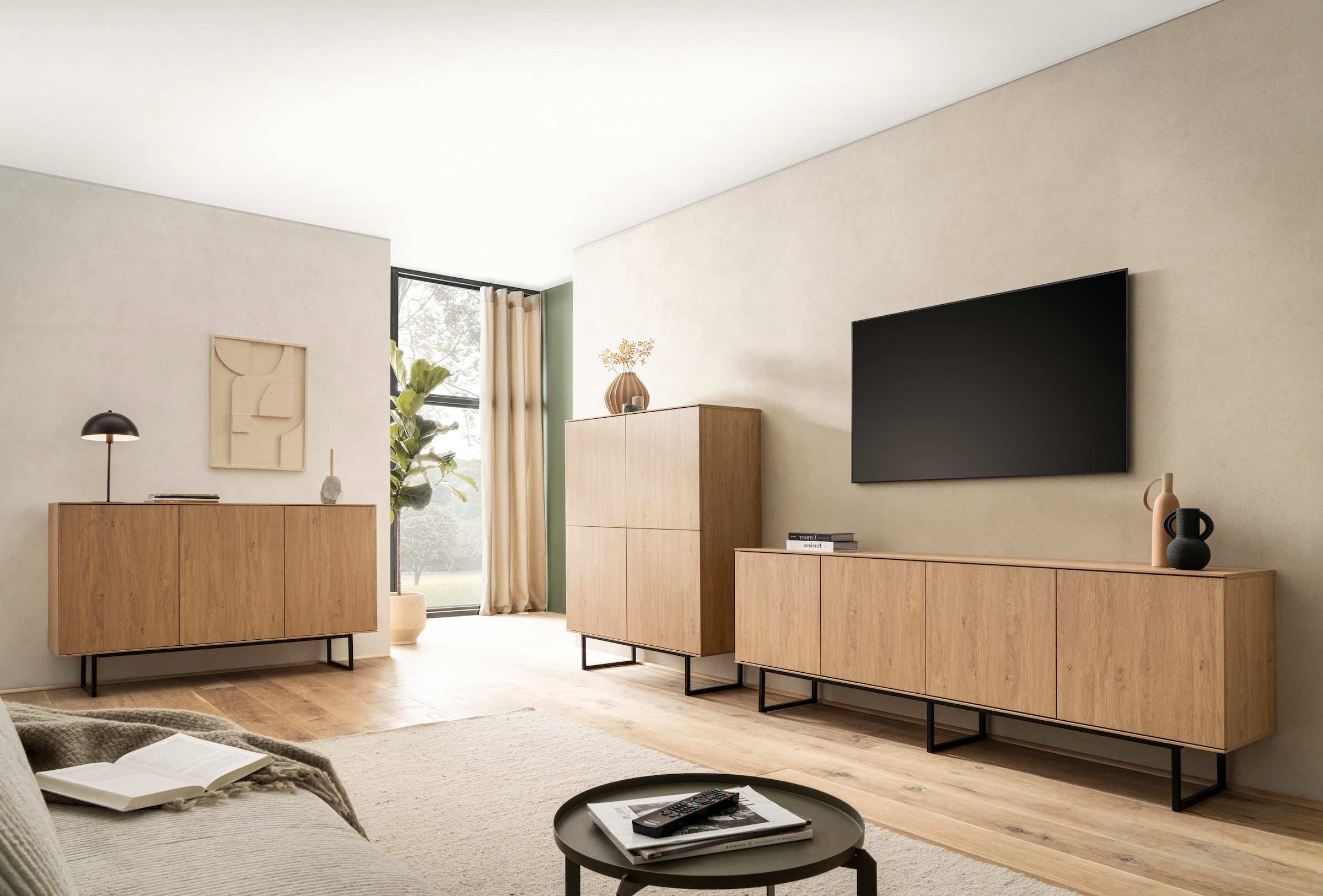 Home affaire Sideboard »Lund, moderner Schrank, Kommode mit Kufengestell« ausreichend Stauraum, vielseitig einsetzbar, 150 cm breit