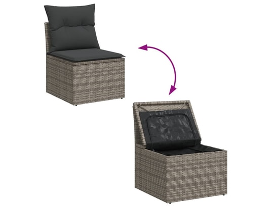 LES TENDANCES - Salon extérieur Salon de jardin-gris-10 places-55x62x69-452375