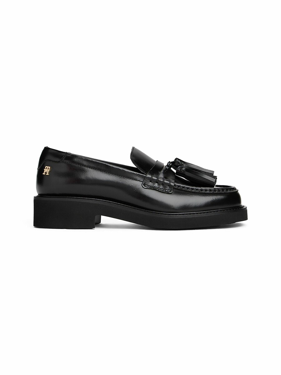 TOMMY HILFIGER<br>Mocassins de couro com borlas