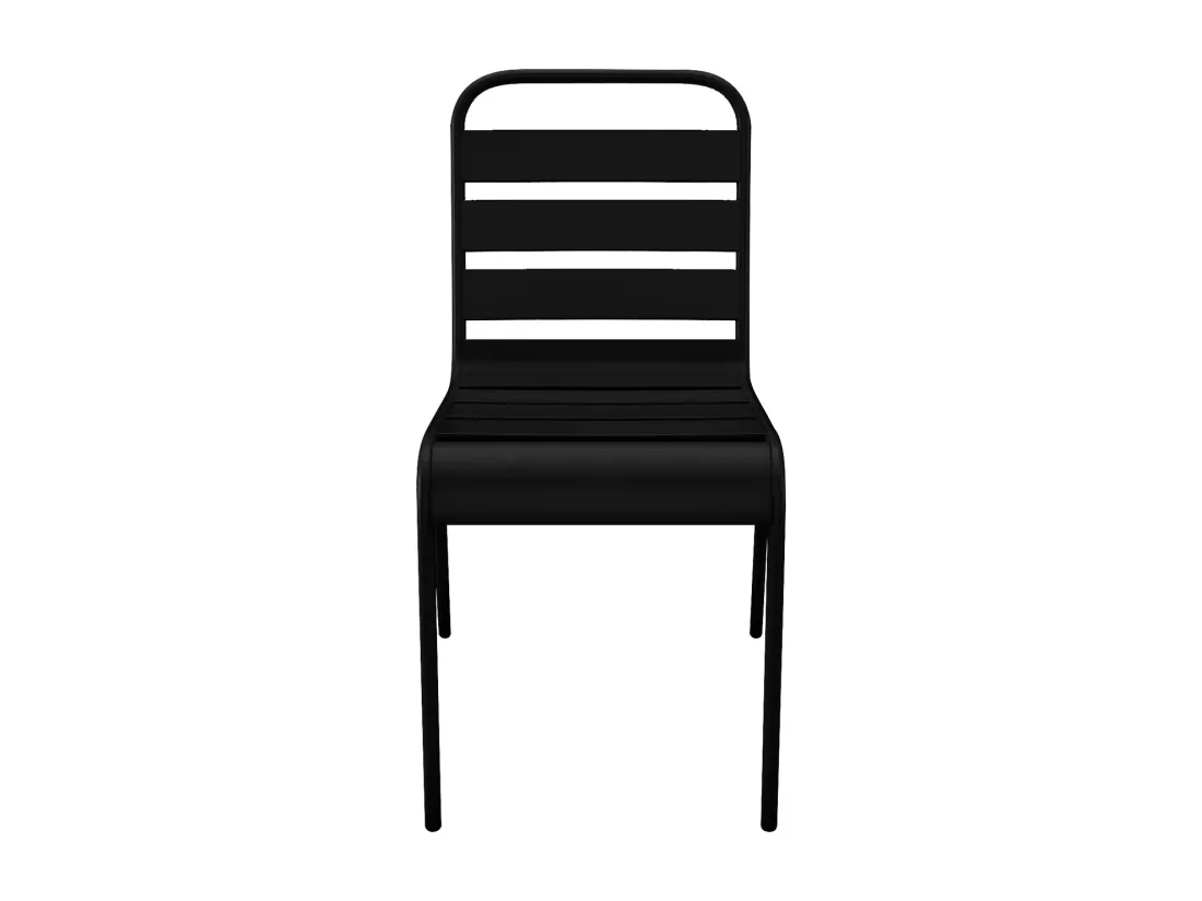 Lot de 2 chaises de jardin empilables en métal - Noir - MIRMANDE de MYLIA