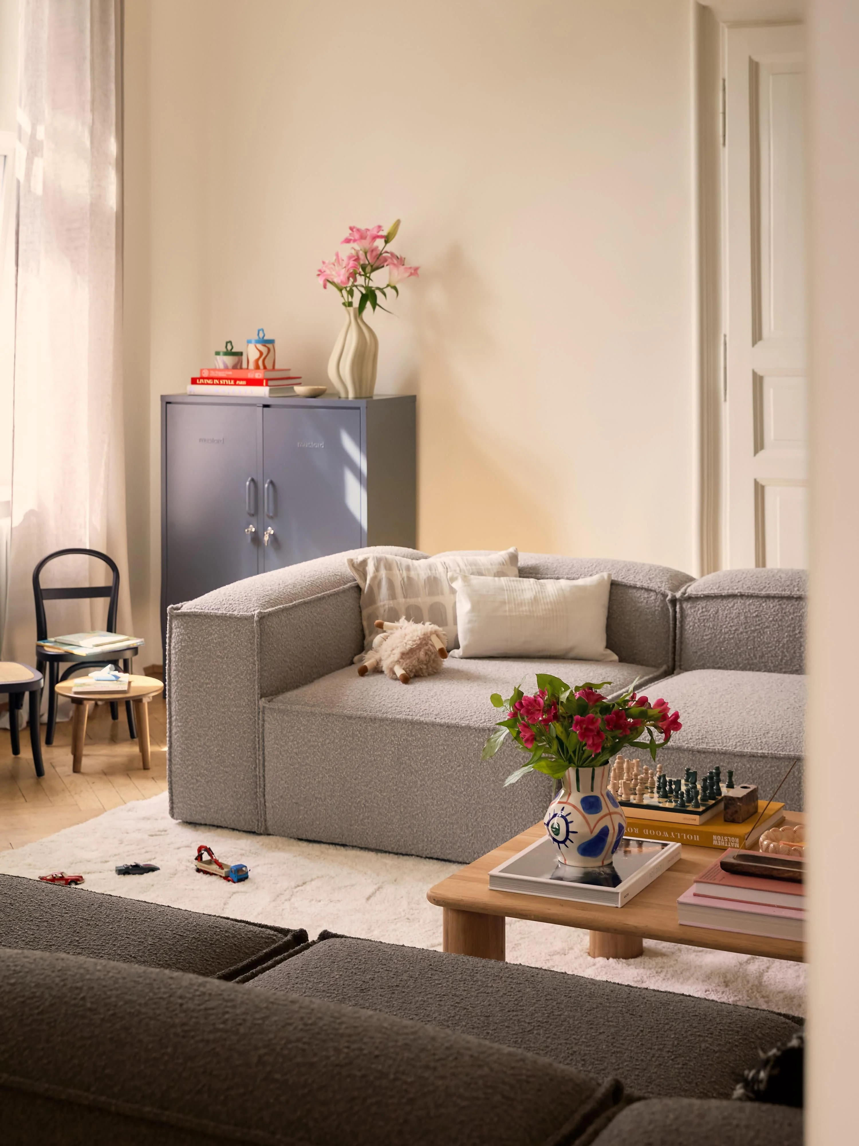 Modulaire bank Lennon (4-zits) uit bouclé