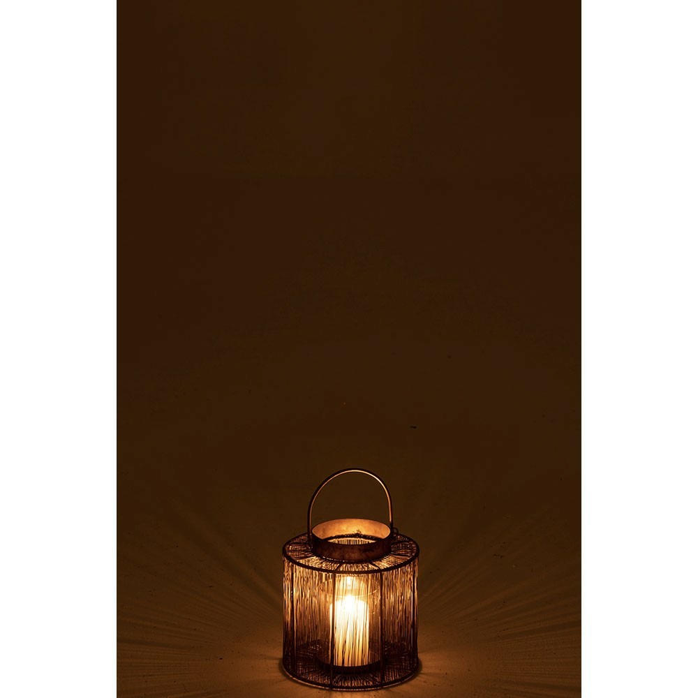 Lanterne metal antique marron petit