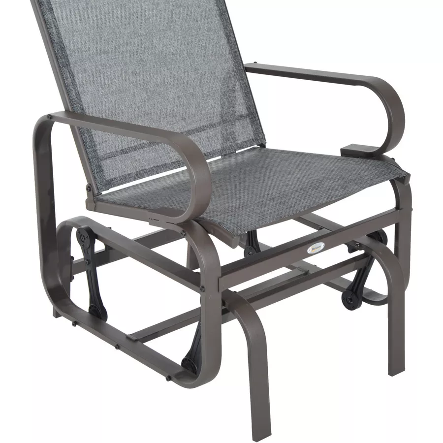 Outsunny Schaukelstuhl mit Ergonomischer Form grau