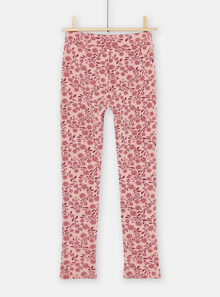 Pantalon rose à imprimé fleuri