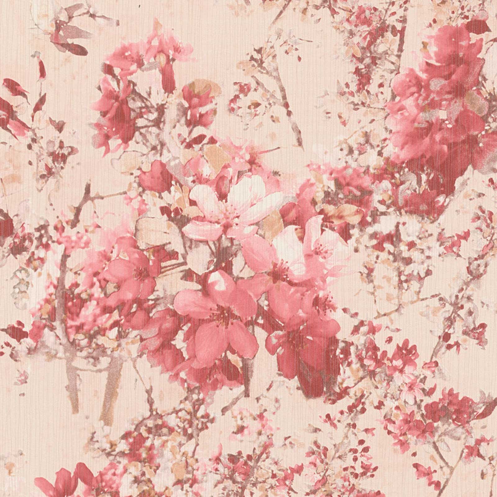 Vliestapete - Blumen - beige - 10 Meter