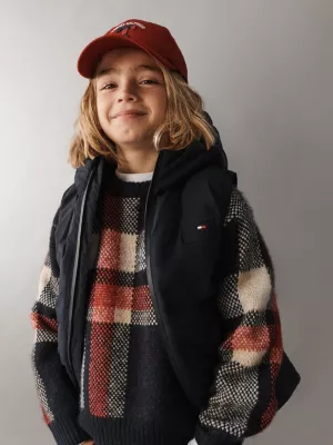 Colete acolchoado essencial com textura mista