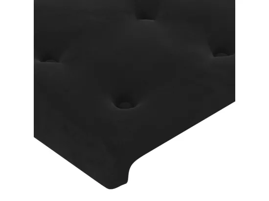 Sommier tapissier avec matelas et LED Noir 90x190 cm Velours