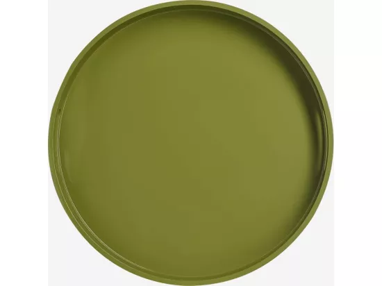 HABITAT - Plateau de service rond en bois laqué - 45 cm - Vert - Jacob