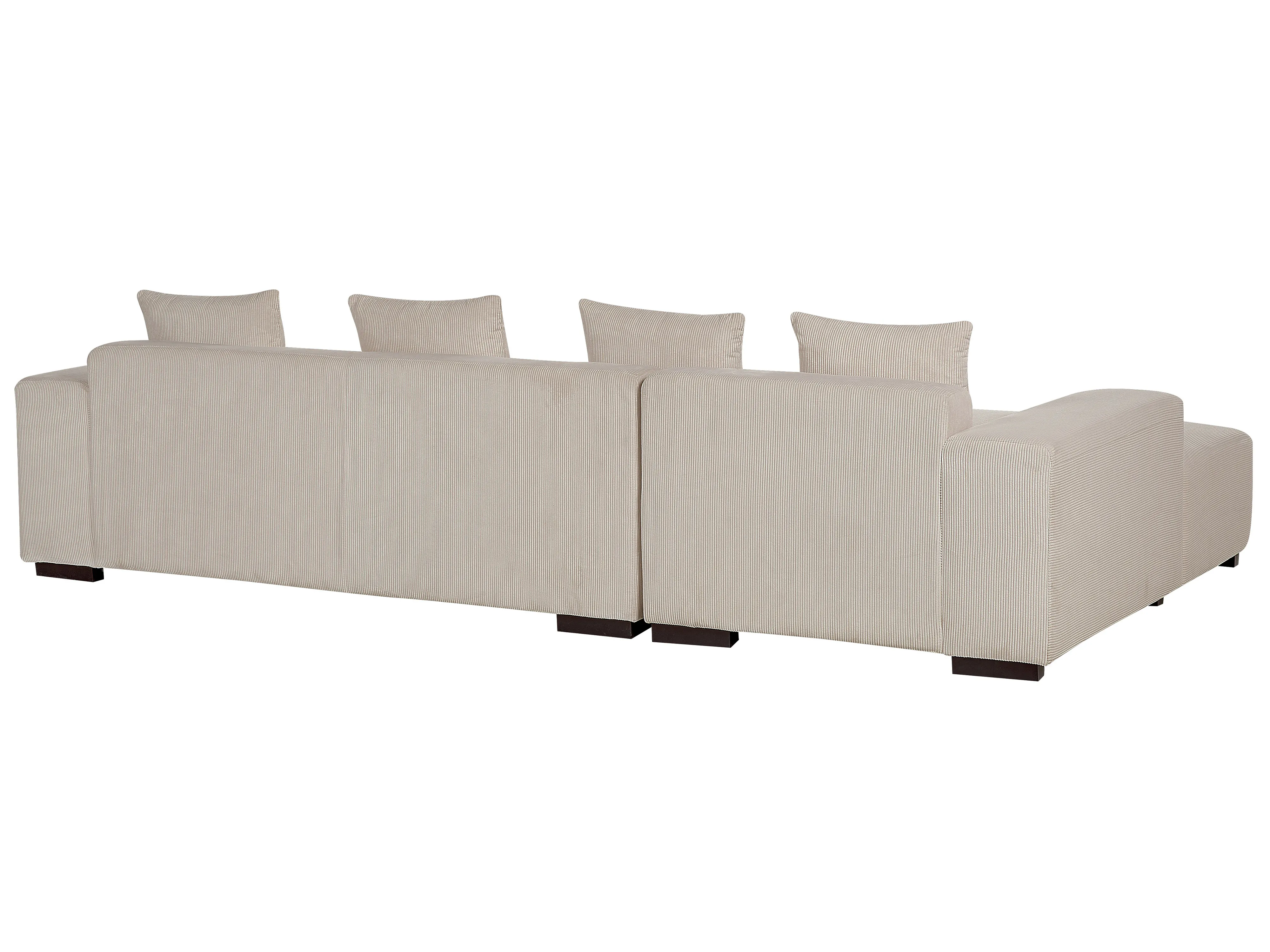 Hoekbank 4-zits LUNGO Corduroy Beige rechtszijdig