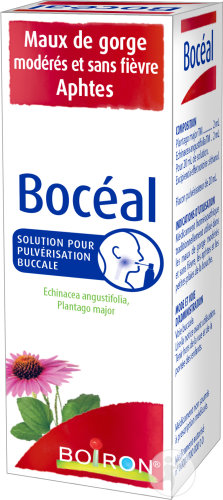 Boiron Bocéal Solution Pulvérisation Buccale Maux De Gorge Modérés Sans Fièvre Et Aphtes 20ml