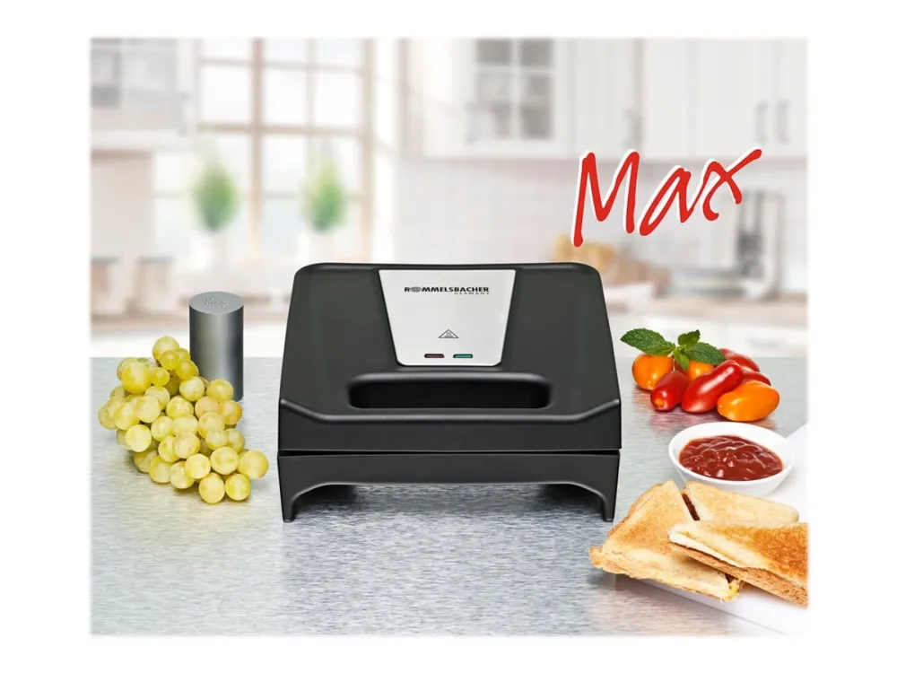 Rommelsbacher SWG 700 - Toaster/grill - elektrisk - sort/rustfrit stål