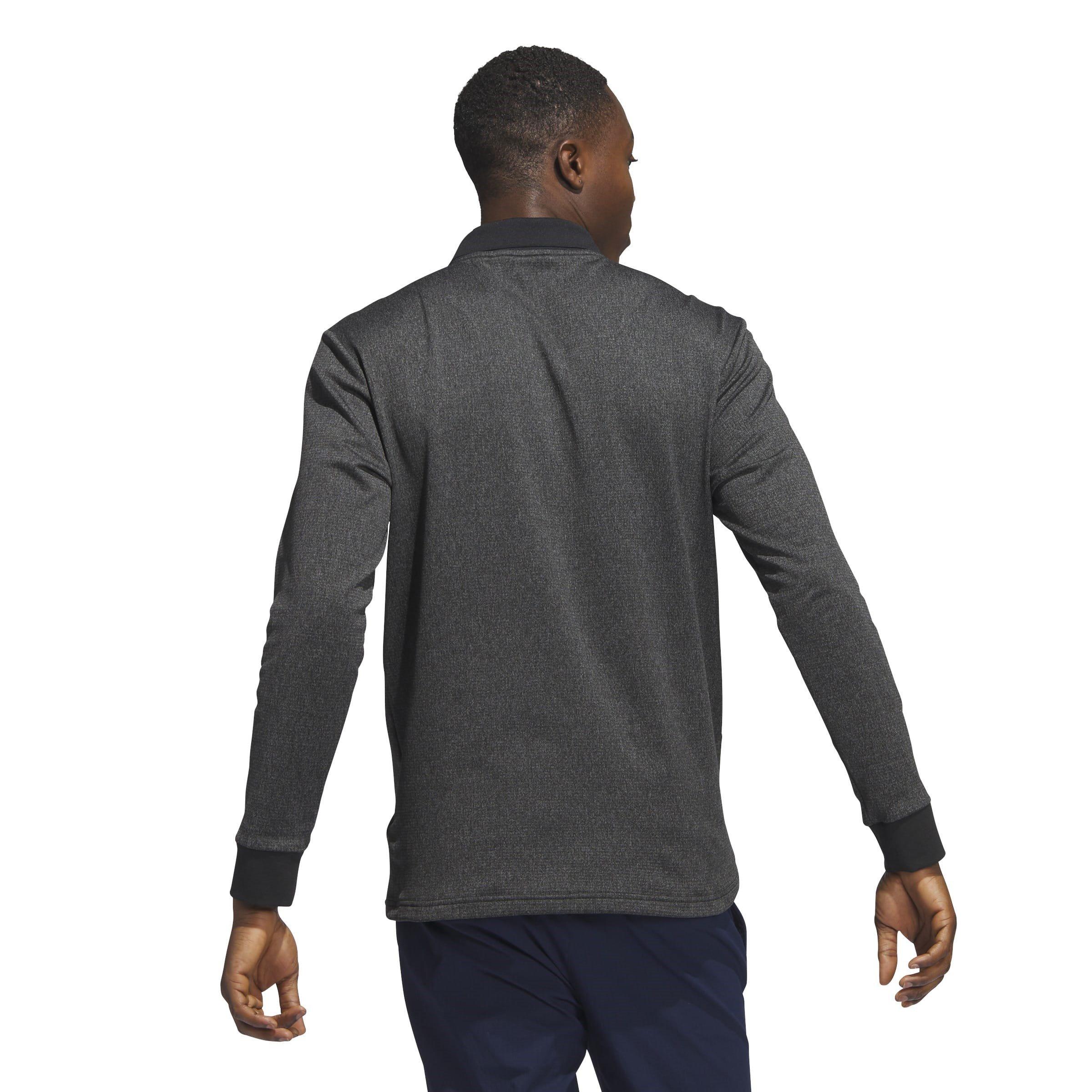 adidas Essentials Heathered Long Sleeve Polo Shirt Mens