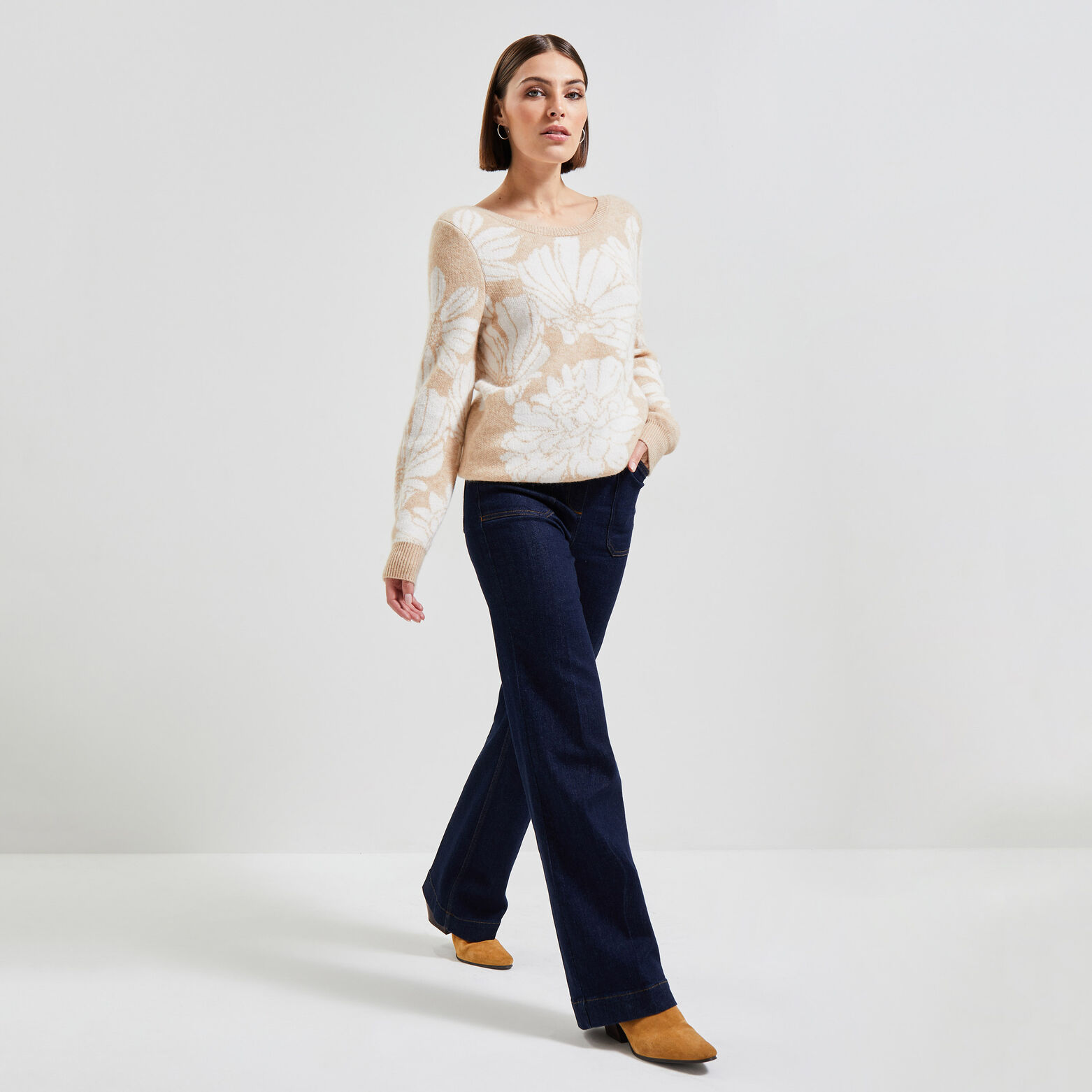 Pull jacquard femme