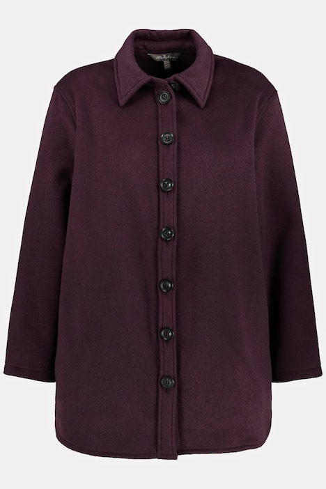 Jackenbluse, Oversized, Flanell, Hemdkragen, Langarm