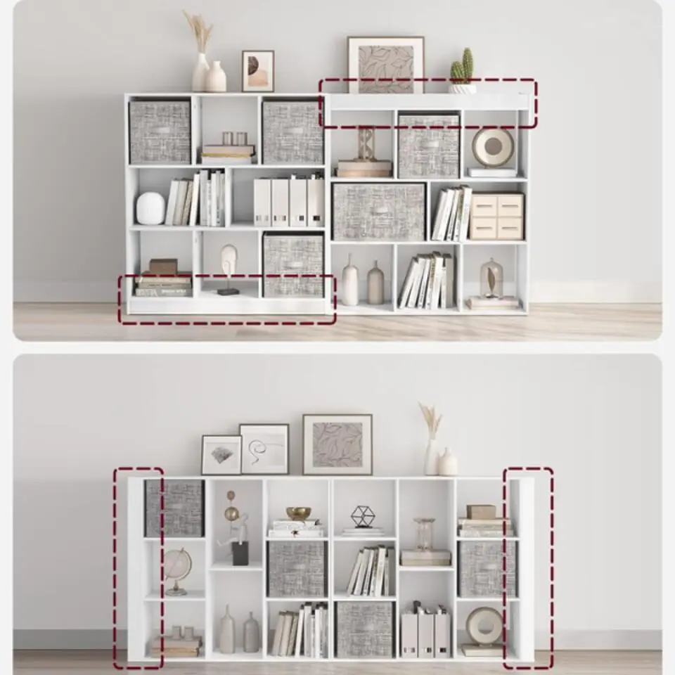 Witte houten open boekenkast 97.5x30x100cm