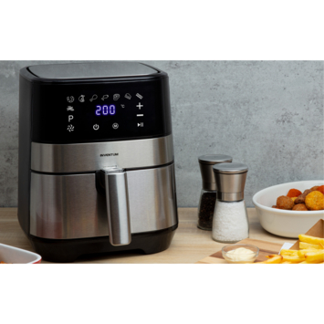 Inventum Airfryer GF350HLD - Hetelucht friteuse - 3,5 liter - 8 automatische programma's - 80 tot 200°C - 1500 watt - Zwart/RVS