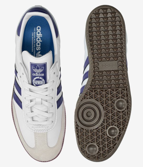 adidas Skateboarding Samba ADV Schuh (white collegiate purple gold)