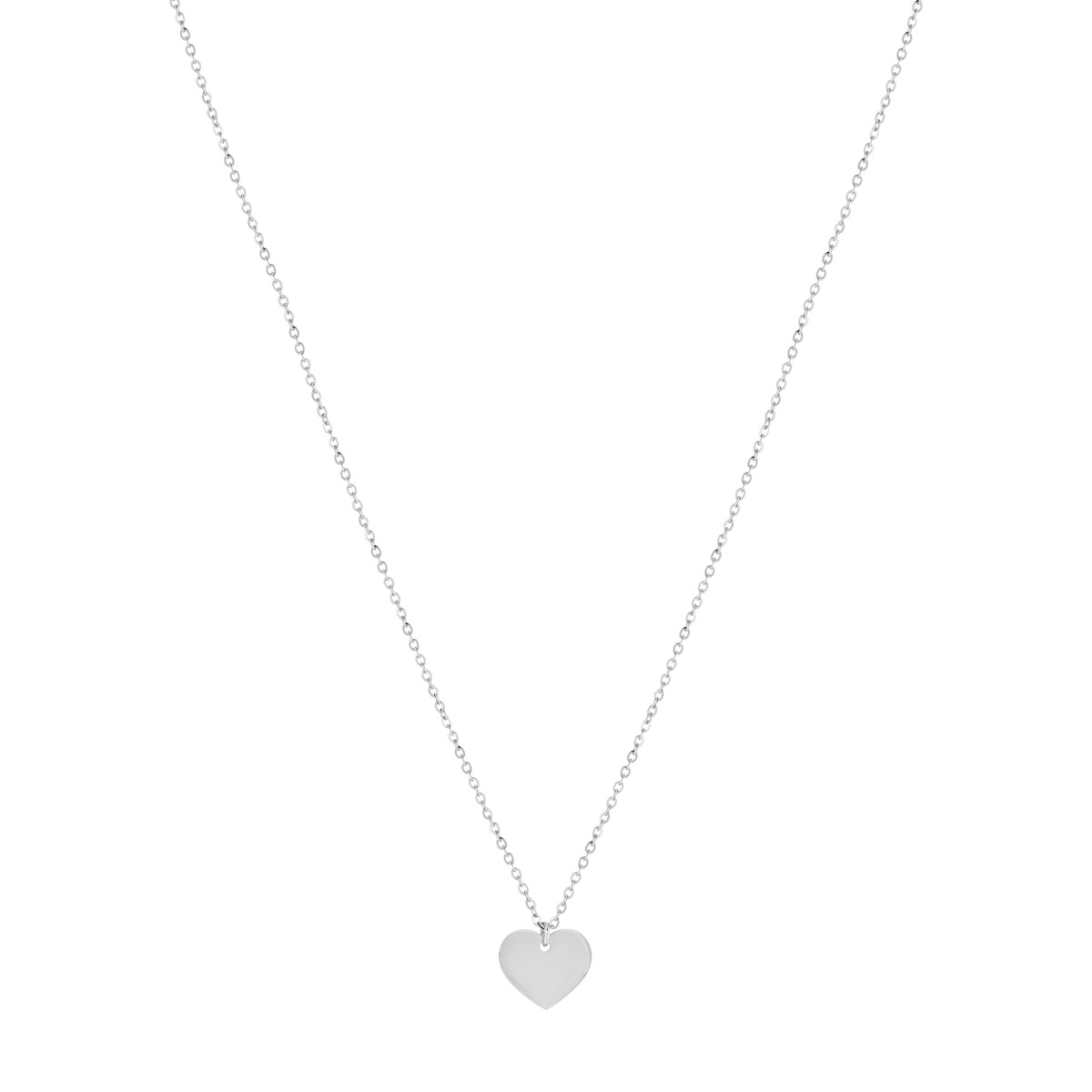 Collier acier maille forçat coeur 45 cm