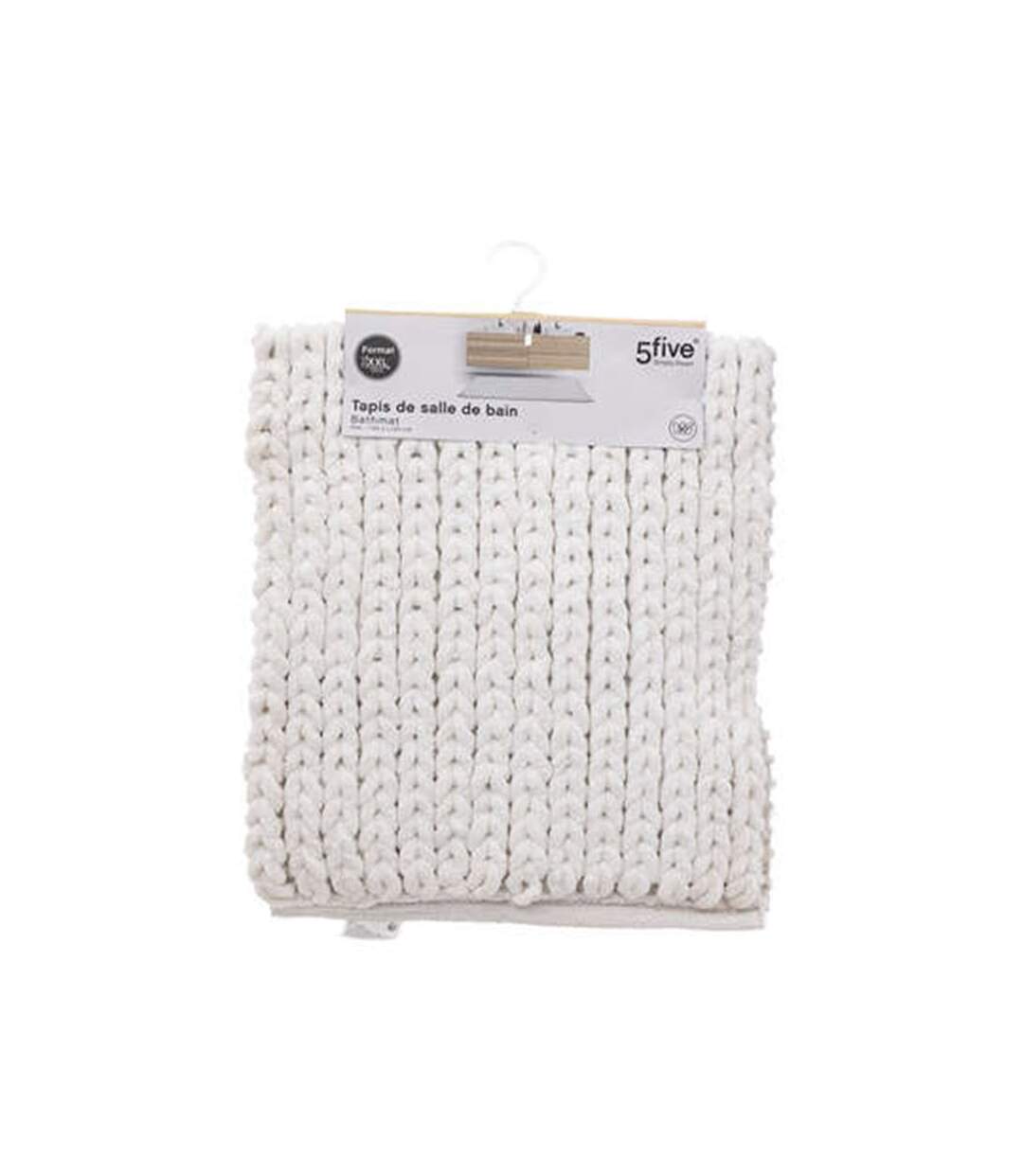 Tapis de Salle de Bain Tissé Épais 50x120cm Blanc