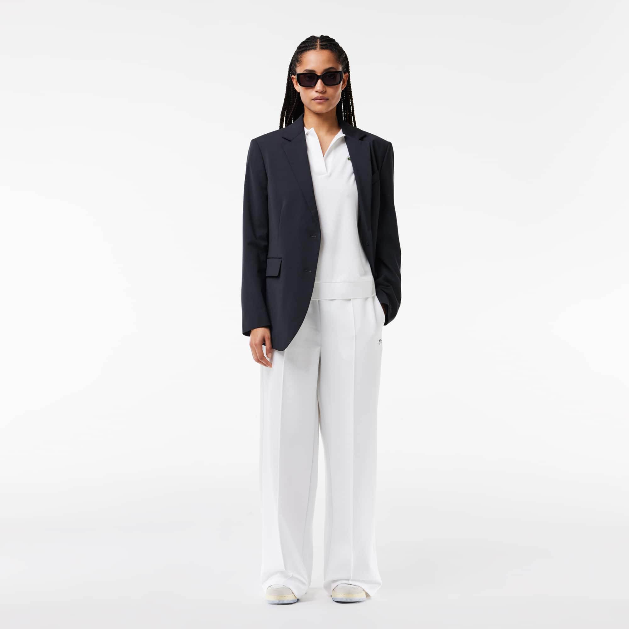 Polo Lacoste relax fit en piqué fluide Manches Courtes - Blanc - Lacoste - Femme