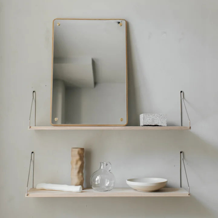 Frama - Shelf Regal 60 x 20 cm, Eiche / Messing