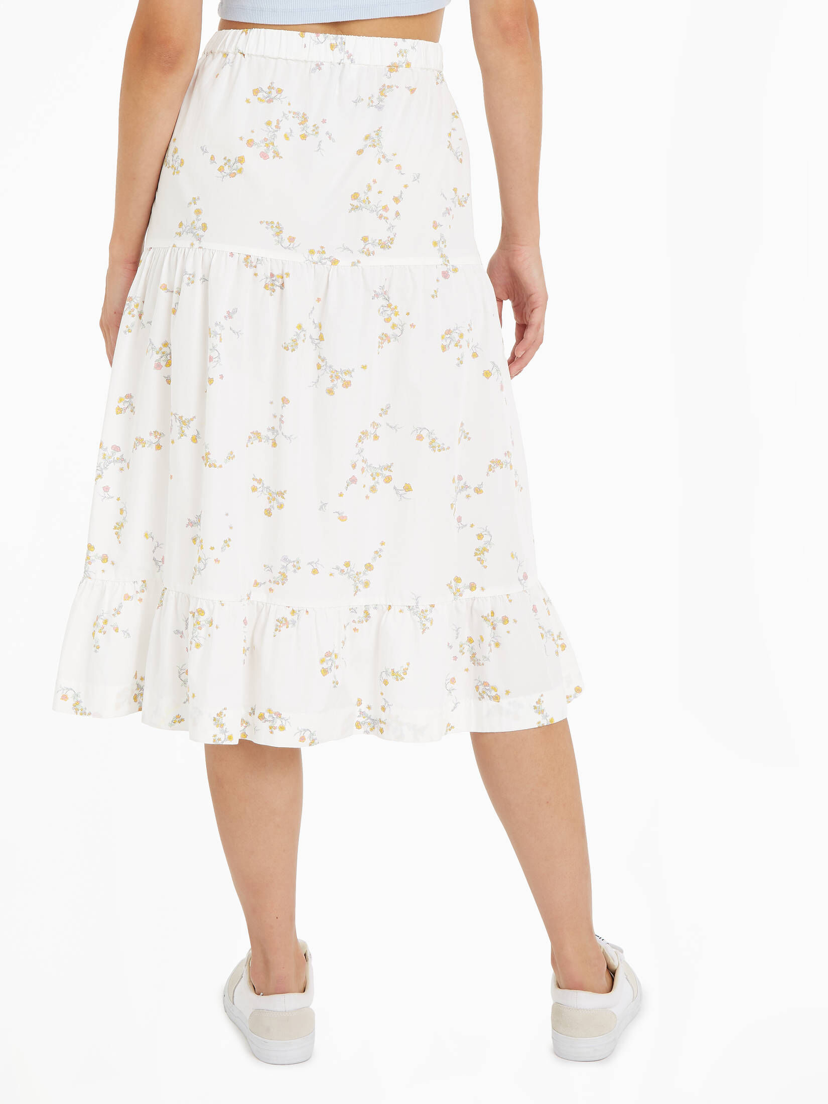 Tommy Jeans| Damen Rock TJW POPLIN TIERED MIDI SKIRT