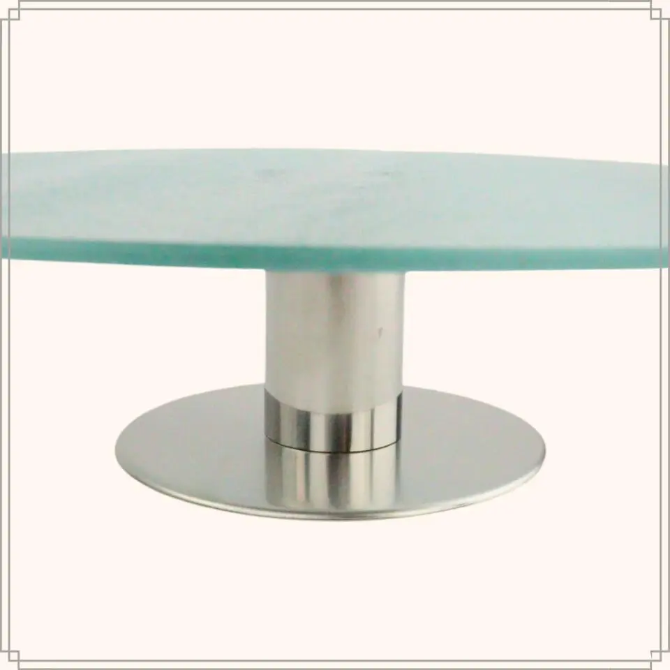 OTIX Taartplateau Luxe Glas Met Voet Draaibaar Taartschaal Taartbord Cake