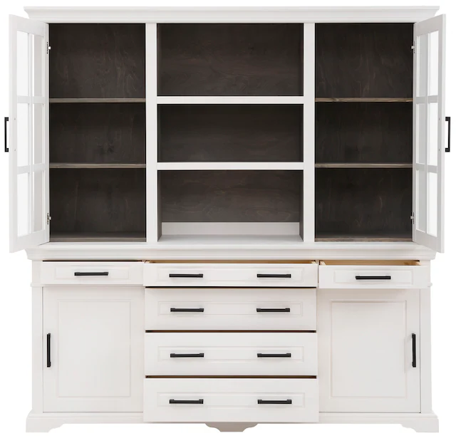 Home affaire Buffet »Anabel, mit Glastüren und Metallgriffen« aus massiver Kiefer, FSC®, mit Schiebetüren, Breite 186 cm