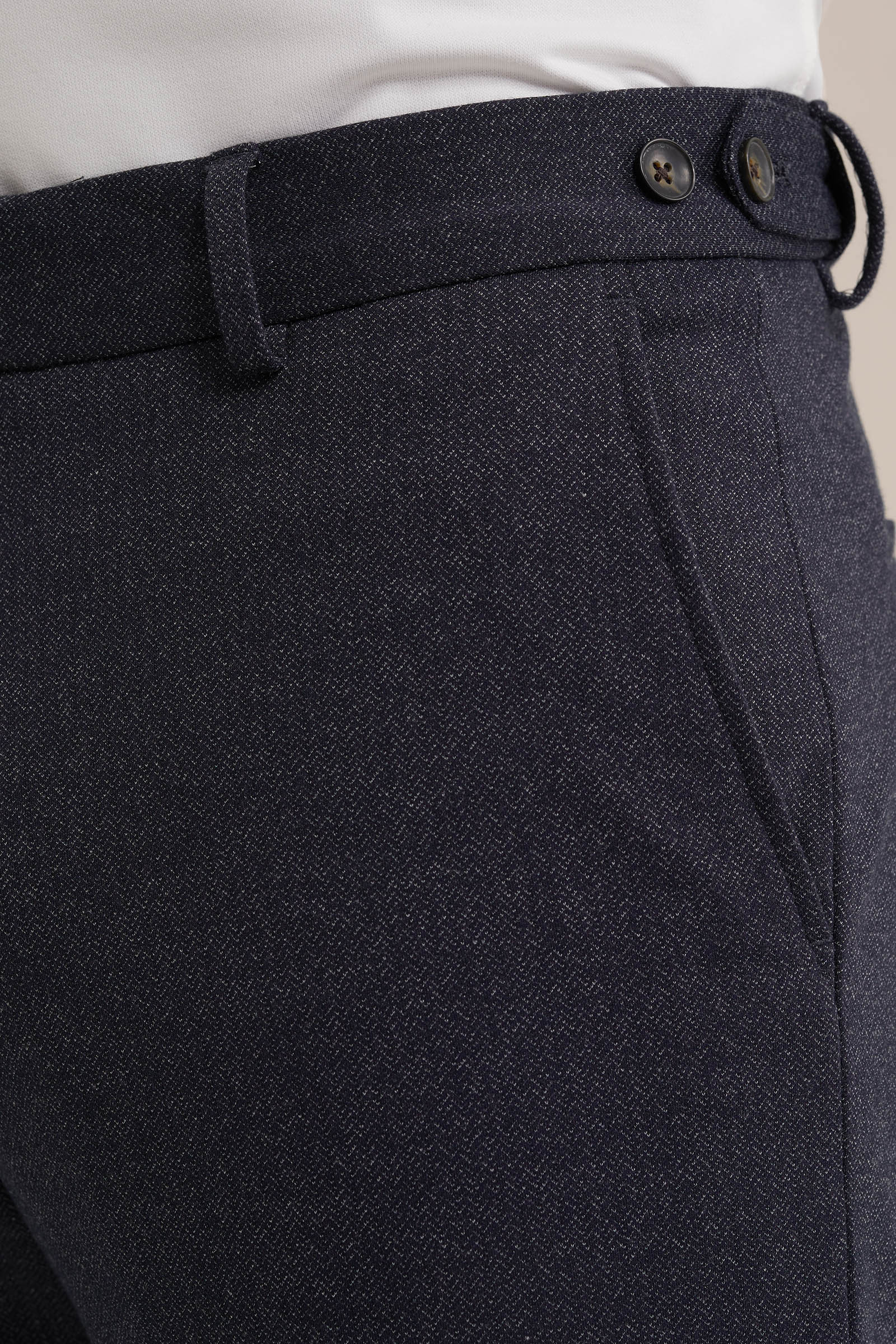 slim fit stretch pantalon met dessin WE Fashion Donkerblauw