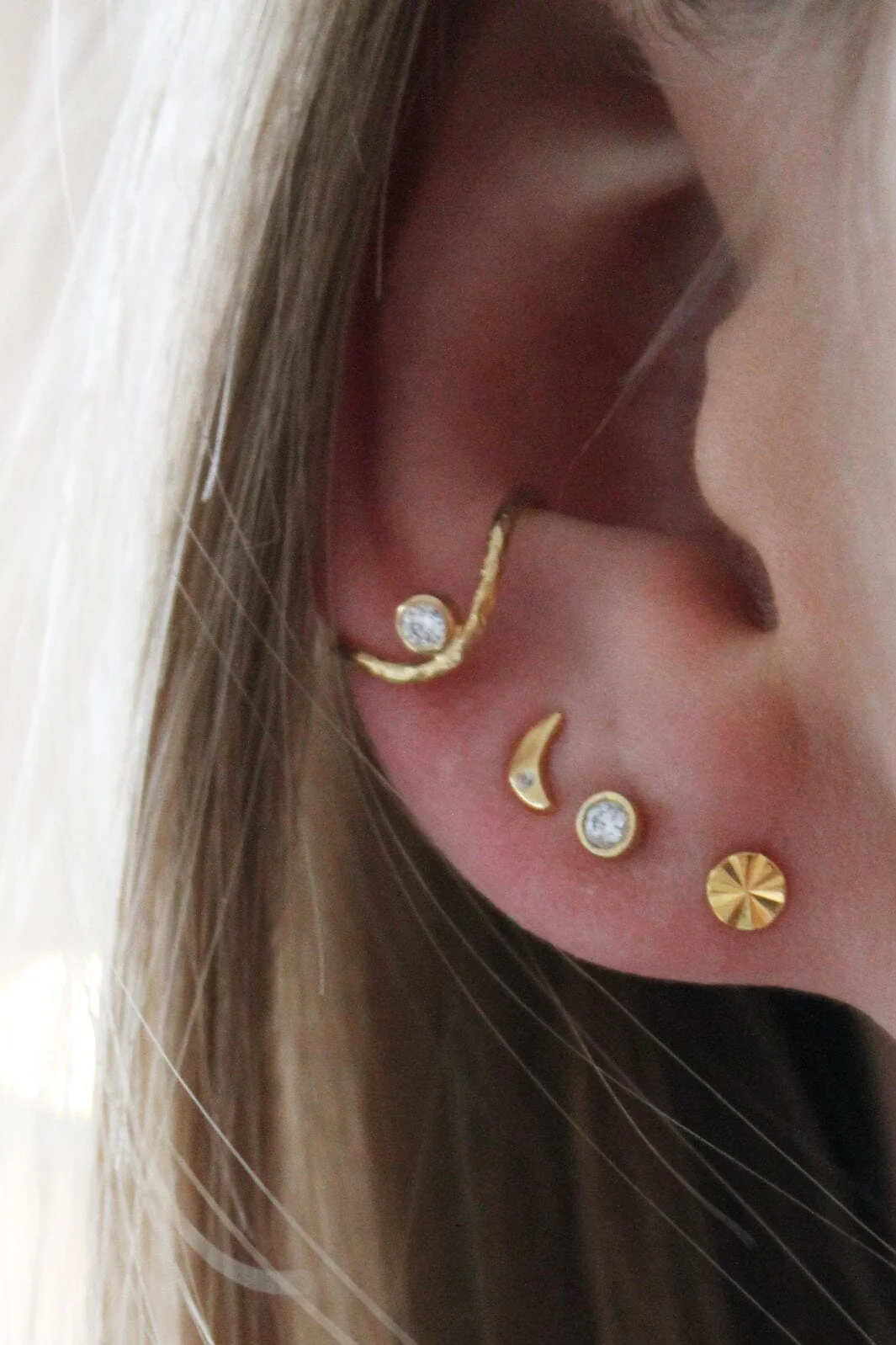 Stine A Tout Petit Bella Moon Earring Goldenen