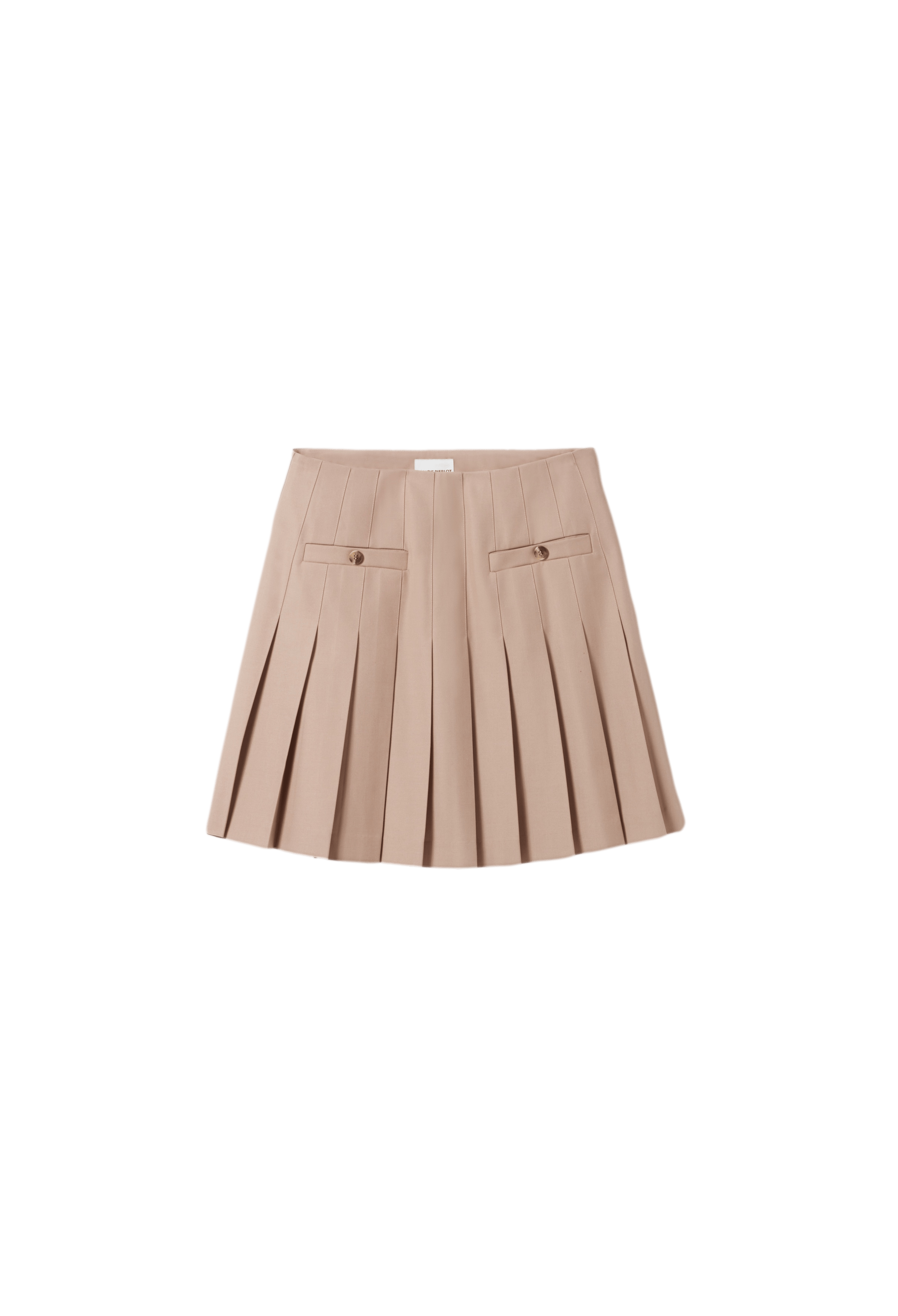 Jupe courte plissée | Beige